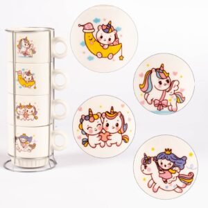 Set de Mugs en Torre Unicornio 250 ml