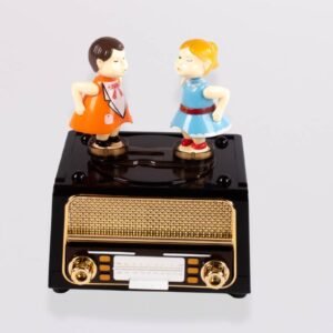 Caja Musical de Cuerda con Forma de Radio Retro Clásica 20cm