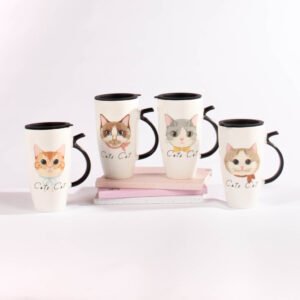 Mug de Cerámica con Diseño de Gato 480 ml