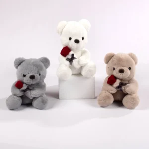 Peluche oso con Rosa Decorativa 25 cm