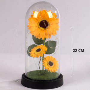 Flor Decorativa Tipo Girasol en Burbuja
