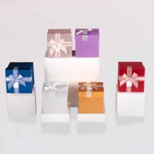 Caja para Regalo Cuadrada con Moño Decorativo 13*13*12.8 CM