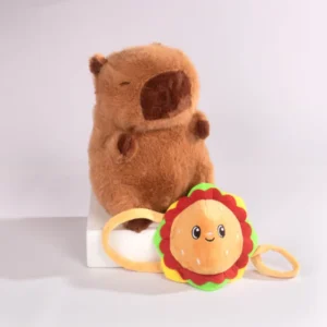 Peluche Capibara con Bolso en Forma de Hamburguesa 20 cm