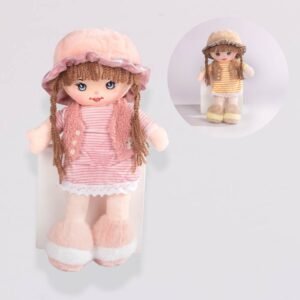 Peluche Muñeca con vestido y trenzas 40 cm