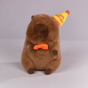 Peluche Capibara con Gorro de Cumpleaños 25 cm