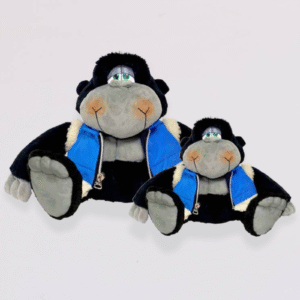 Peluche Gorila Simón Negro con Chaleco Grande 48 cm