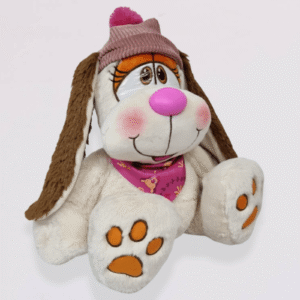 Peluche Perra Dana con Gorro y Pañoleta Mediano 28 cm