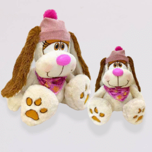 Peluche Perra Dana con Gorro y Pañoleta Grande 48 cm