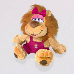 Peluche leona Leonela con overol mediana 28 cm