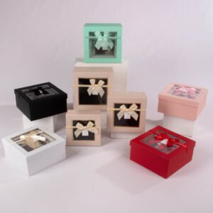 Set de Cajas x3 con Ventana y Moño