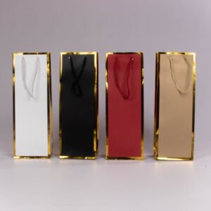 Bolsa de Regalo para Vino con Recuadro Dorado 36*12.5*8.5 cm