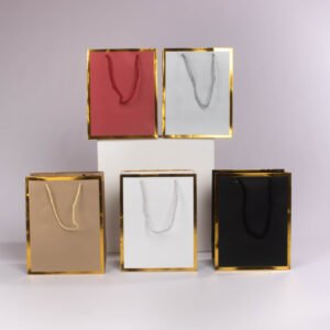 Bolsa de Regalo con Recuadro Dorado (S) 23*18*10 cm