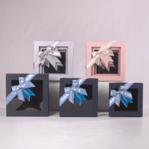 Set de Cajas x3 con Ventana y Moño