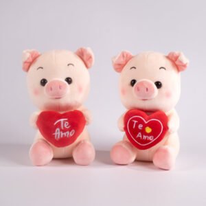 Peluche Cerdo con Corazón "Te Amo" 20 cm