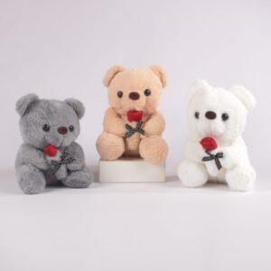 Peluche oso con Rosa Decorativa 23 cm