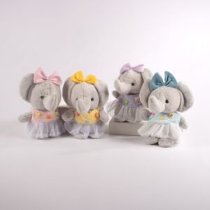 Peluche Elefante con Vestido y Moño 23 cm