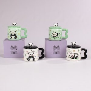 Mug Panda con Tapa Decorativa 380 ml