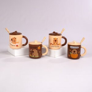 Mug Capibara con Tapa y Cucharita 350 ml