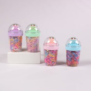 Set de Ligas para Cabello en Vaso Decorativo