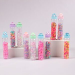 Set de Ligas para Cabello en Tubo Decorativo