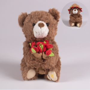 Peluche Oso con Ramo de Flores 22 cm