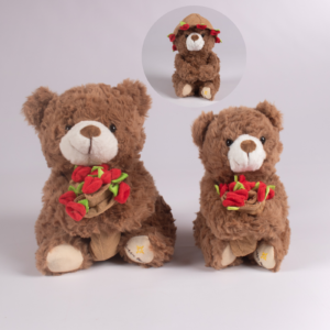 Peluche Oso con Ramo de Flores 28 cm