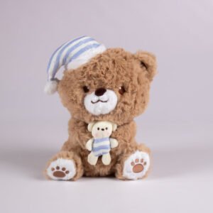 Peluche Oso con Pijama y Muñeco 25 cm