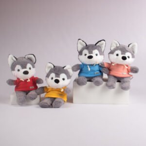Peluche Lobo con Buzo 25 cm