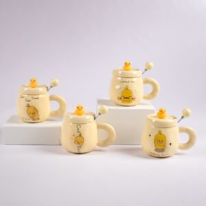 Mug Cute de Pollito con Tapa y Cucharita