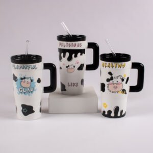 Vaso Térmico con Pitillo Diseño Vaquita