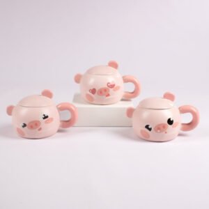 Taza con Tapa Diseño Cerdito 400 ml