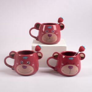 Taza Diseño Osito con Cuchara Decorativa 380 ml