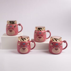 Taza con Tapa Metálica Diseño Osito 380 ml